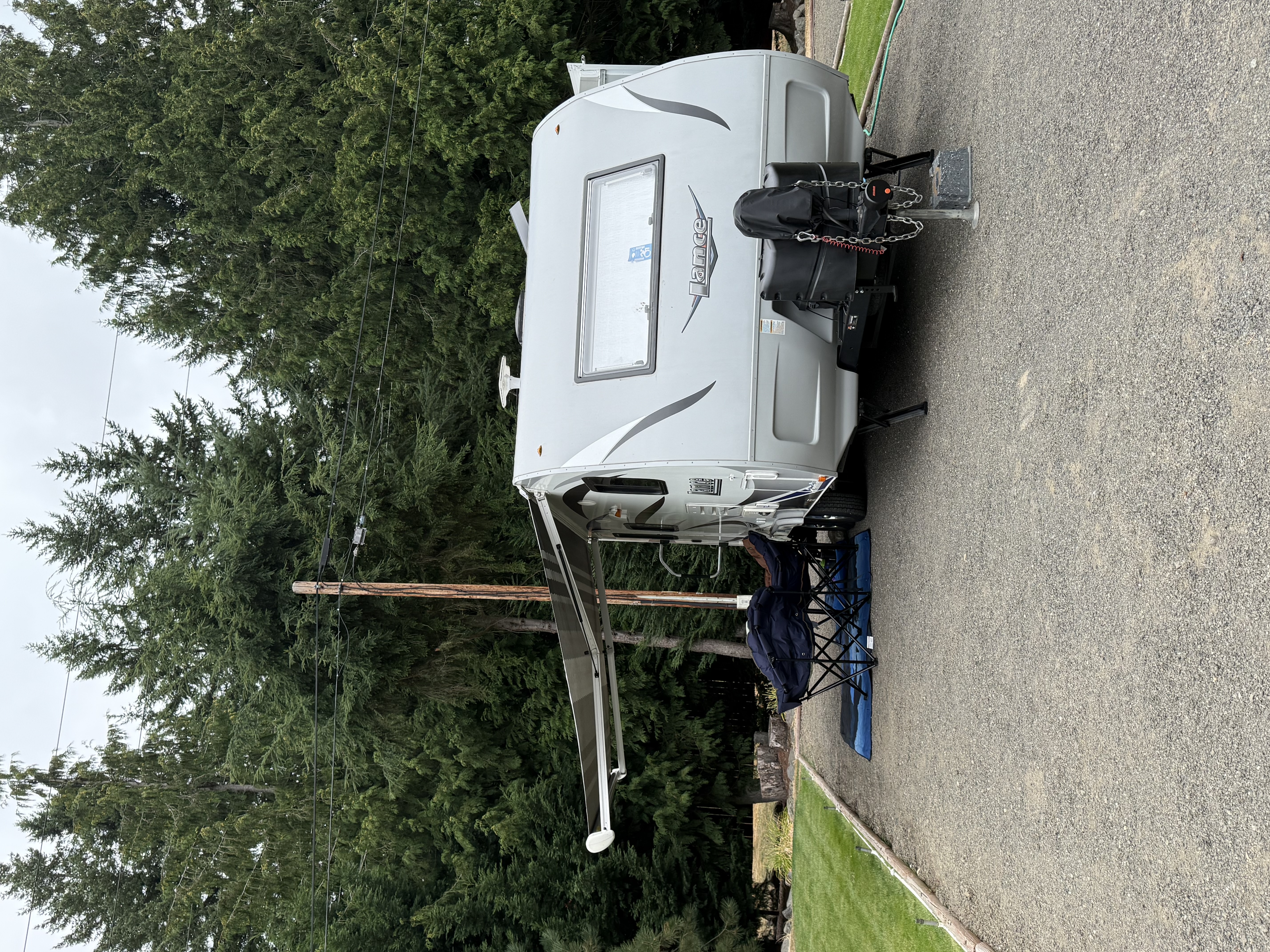 Our trailer parked at camp